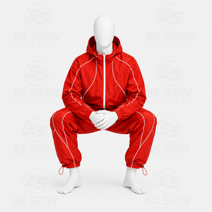 Survêtement coupe-vent respirant en polyester/coton imprimé sur mesure, 2 pièces, avec veste réfléchissante et pantalon de jogging - Product Image 5