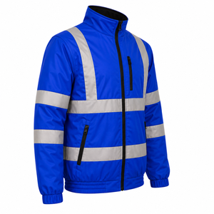 Wholesale Men Workwear <b>Jacket</b> <b>High</b> <b>Visibility</b> Reflective Tape Zipper Pockets <b>Softshell</b> Outerwear Coat Custom Industry <b>Jacket</b> - Product Image 3