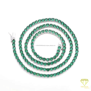 Collier tennis en pierre jaune radieuse avec un serti flexible à quatre griffes en forme de panier, finition dorée polie, pour la vente en gros - Product Image 6