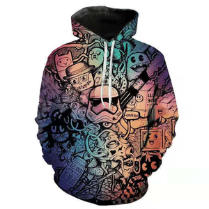 Sudadera con Capucha Larga sin Mangas con Estampado de Dibujos Animados, Impresión Digital por Sublimación Completa, Ropa Urbana Personalizada para Hombre, Transpirable - Product Image 2