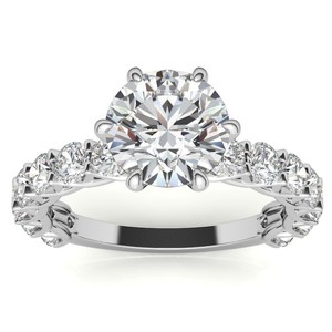 <b>Solitaire</b> Moissanite <b>Ring</b> 925 Sterling <b>Silver</b> 18k Gold Plated Engagement Wedding Anniversary Party Promise Bridal Gift - Product Image 1