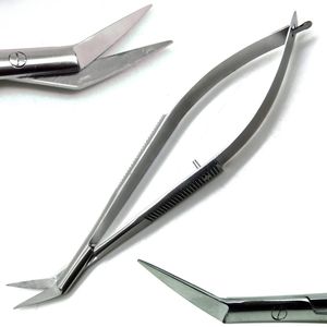 Ciseaux ophtalmiques Castroviejo professionnels à angle de 4,75 pouces, à ressort, en acier inoxydable, pour microchirurgie - Product Image 1