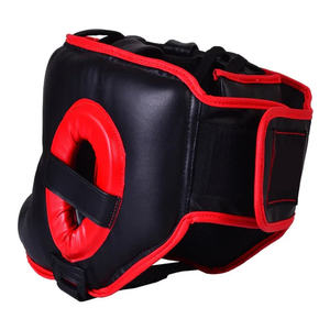 Protector de Cabeza de Boxeo de Cuero PU Negro con Ribete Rojo, Modelo TS-HG-5855 de Tombola Sports, Equipo de Protección para Entrenamiento en Todas las Estaciones, Venta al Por Mayor OEM - Product Image 4