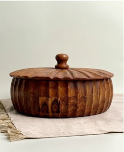 Trending Acacia Wood Stock <b>Pot</b> With Lid Traditional Chinese Design Heat Resistant Round Container - Product Image 5