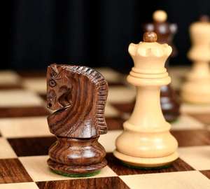 Jeu d'échecs traditionnel russe en bois de Zagreb, sheesham et buis, hauteur du roi 3,1 cm, ensemble de jeu de haute qualité au meilleur prix - Product Image 2