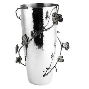 Jarrón de hierro al por mayor con atractivo diseño floral plateado pulido para el hogar y la boda decorativo metal de calidad estándar - Product Image 1