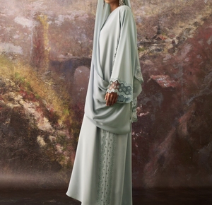 Abaya Modeste en Gros de Dubaï, Perlée et Pailletée, à Manches Longues, Traditionnelle Musulmane, Faite à la Main, pour l'Aïd, le Ramadan, les Mariages, en Polyester pour Femme - Product Image 6