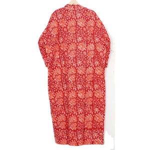 เสื้อคลุมกิโมโนผ้าฝ้ายแท้ Gown100พิมพ์ลายมือยาว,เสื้อคลุมกิโมโนผ้าฝ้ายแฮนด์เมดอินเดียญี่ปุ่นสำหรับผู้หญิง - Product Image 3