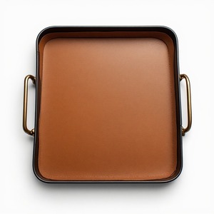Plateau en cuir de designer haut de gamme conçu pour une organisation élégante au bureau et à la maison, avec un aspect raffiné et une construction durable - Product Image 1