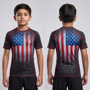 Vente en gros de rashguards de grappling BJJ pour hommes, impression par sublimation personnalisée, rashguard extensible de Jiu Jitsu, fabricant - Product Image 5