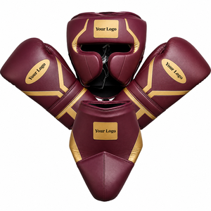 Ensemble de boxe en PU bleu : Casque, gants, protège-dents, équipement d'entraînement de protection toutes saisons, logo personnalisé - Product Image 4