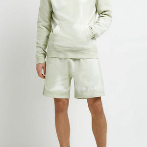 Conjunto de Sudadera con Capucha y Pantalones Cortos de Algodón para Hombre, Corte Ajustado, Estilo Casual, Tie Dye, con Bolsillo y Logotipo Personalizado, Traje Deportivo de Verano, Proveedor Mayorista OEM ODM - Product Image 3