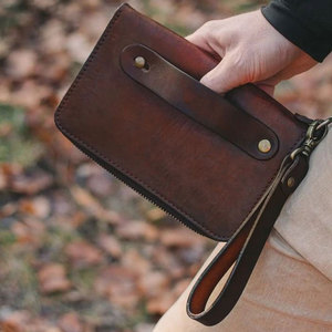 Bolso de Mano de Cuero con Patrón Sólido 2026 para Damas, Cartera de Cuero Genuino, Bolso Corto para Mujer con Tarjetero en Tamaño Adulto - Product Image 1