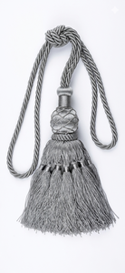 Elegant Traditional Textile Tassel Finial <b>Curtain</b> Accessory Gray Color - Product Image 2