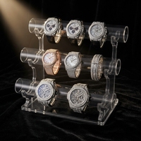 Support d'affichage de montre en acrylique premium, présentoir transparent pour montres connectées, montres-bracelets et bijoux, vitrine de vente au détail