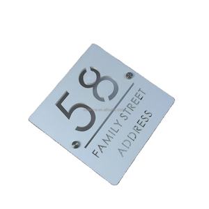 Plaques de Numéro de Maison Modernes Personnalisées en Acrylique Découpé au Laser, Plaque de Porte Familiale 3D avec Nom et Adresse Personnalisés pour Usage Extérieur d'Appartement - Product Image 5