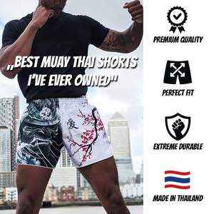 Pantalones Cortos de Muay Thai Sublimados Personalizados, Ropa de Entrenamiento de Boxeo de Satén, Pantalones Cortos Deportivos Unisex para Artes Marciales - Product Image 2