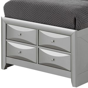 Elegante Cama Doble Plateada con Espacio de Almacenamiento - Product Image 4