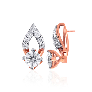 18K Rose Gold Teardrop Diamond Stud Earrings Round Lab Grown Diamond Elegant Fine Jewelry for Women - Product Image 3