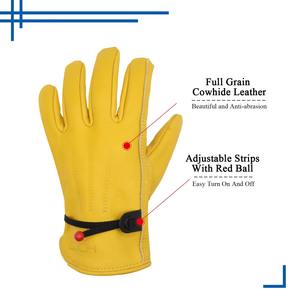 Gants de travail en cuir de vachette pour hommes, gants de sécurité industrielle, gants de sécurité pour la construction, gants de conducteur - Product Image 5