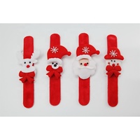 Bracelet lumineux circulaire de Noël pour enfants, motif dessin animé, à pression, en peluche, cadeau de Noël, décorations