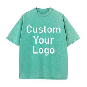 Camiseta de Algodón con Lavado Ácido de 260g, Logotipo Personalizado, Manga Corta, Estilo Vintage, Oversize, Streetwear para Hombre y Mujer - Product Image 2