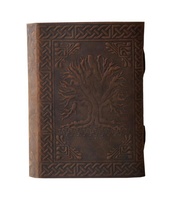 Journal en cuir véritable Fleur de jardin Cahier d'écriture gaufré fait à la main Bloc-notes quotidien non doublé Papier de coton Meilleur cadeau pour unisexe