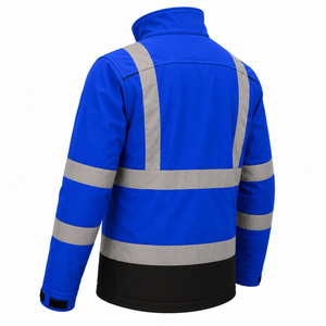 <b>High</b> Quality Men Construction <b>Jacket</b> Full Zip <b>High</b> <b>Visibility</b> Reflective Bands <b>Softshell</b> Coat Custom Reflective Safety <b>Jacket</b> - Product Image 6