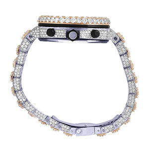 Montre à quartz pour homme en acier inoxydable, style Hip Hop, entièrement pavée de Moissanite VVS, bracelet 20mm, cadran en verre - Product Image 5