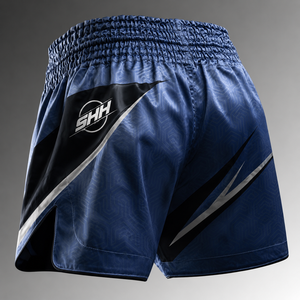 SHH Mixed Martial Arts <b>Shorts</b> Sublimation Print Quick Dry Unisex Adult MMA Training Wear Blue Black Design - Product Image 2