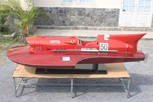 Modèle de bateau rapide en bois italien fait main FER.RA.RI HYDROPLANE X LARGE SIZE 320 cm, finition peinte et polie, taille personnalisée, prêt pour la télécommande - Product Image 2