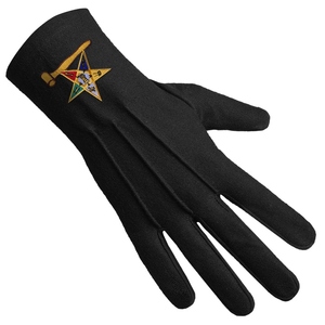 Gants de cérémonie de luxe OES en coton noir pur avec marteau doré - Product Image 3