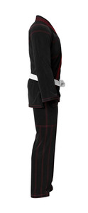 Kimono de BJJ Negro con Costuras Rojas, Talla Adulto para Hombre, Corte Regular, 100% Algodón, Uniforme Duradero de Jiu Jitsu Brasileño - Product Image 2