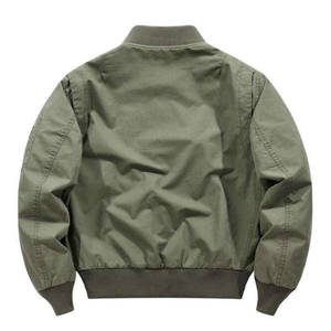 Blouson bomber pour homme, veste décontractée coupe-vent à fermeture éclair, col montant, couleur unie, automne - Product Image 5