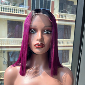 Vente en gros 100% cheveux humains vierges vietnamiens bruts perruque courte os droit couleur rose super extension de cheveux doublement étirés - Product Image 3