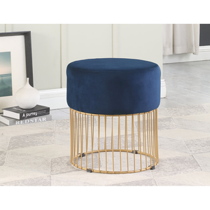 Heavy Duty Iron Frame Fabric Seat <b>Stool</b> Soft Cushion Upholstered <b>Ottoman</b> <b>Stool</b> for Bedroom Living Room Makeup Vanity Furniture - Product Image 4