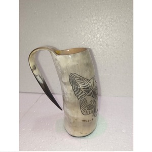 Custom Engraved Personalized Horn Mug Natural Cow Horn <b>Beer</b> & Wine Glass 400-600ml Eco-Friendly Lightweight Classic - Product Image 3