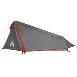 Tienda de campaña piramidal impermeable para 1 persona, gris y naranja, tipo túnel - Product Image 5
