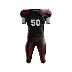 Customizable American Football Uniform Men's Sublimated Jersey Pants Set Moisture Wicking Fitted Short Sleeve Geometric Print - Product Image 1