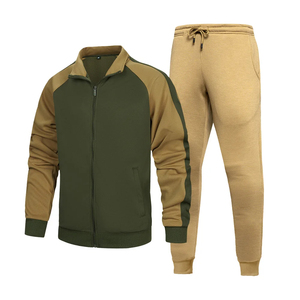 Ensemble de survêtement deux pièces personnalisé pour homme : veste zippée à manches raglan et pantalon de jogging en molleton épais - Product Image 6