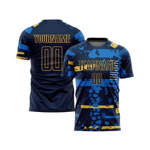 เสื้อฟุตบอลซับลิเมชั่นสั่งทำพิเศษ สีเขียวดำ คอกลม แขนสั้น ระบายเหงื่อได้ดี พิมพ์ชื่อทีมสำหรับผู้ใหญ่ - Product Image 3