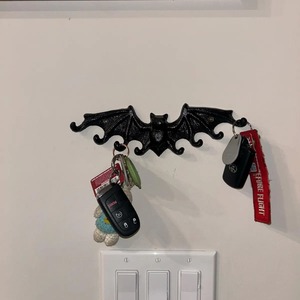 Bat Shape Black Metal <b>Wall</b> <b>Hook</b> <b>Key</b> Holder For Entryway Organizer Stylish <b>Key</b> Storage And Decorative <b>Wall</b> Accent From India - Product Image 1