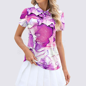 Chemises polo pour femmes de qualité export, imprimées, avec impression personnalisée durable pour vêtements adultes - Product Image 4