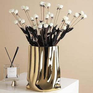 Vase à fleurs en métal élégant, décoration de mariage, centre de table, design luxueux, finition durable, look élégant, qualité supérieure - Product Image 2