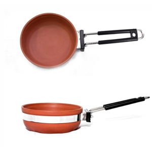 Sartén Antiadherente Apta para Inducción, Ecológica, Resistente al Calor, con Mango de Acero Inoxidable y Agarre de Plástico Portátil, 1-2L - Product Image 3