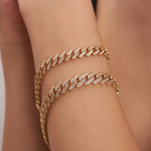 Men's Rhodium Plated Chain <b>Bracelet</b> Round Brilliant Cut <b>Crystal</b> Micro Insert Hiphop Style Alloy Jewelry Geometric Pattern - Product Image 4