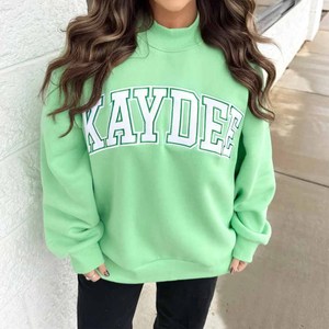 XOXO Custom Heavyweight <b>Mock</b> <b>Neck</b> Sweatshirt Women Men Ladies Unisex Polka Dot Gingham Patch Vintage Style Clothing - Product Image 6