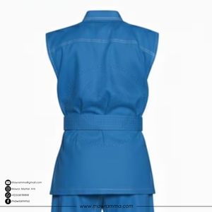 เสื้อกิโมโน BJJ แบบไม่มีแขน ปักโลโก้ได้ ผลิตจากผ้าฝ้าย 100% ทอลายเพิร์ลวีฟ สำหรับนักกีฬากราปลิงมืออาชีพ ชุดฝึกซ้อมแบบไม่มีแขน - Product Image 6