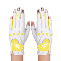 Guantes de Golf sin Dedos de Cuero Genuino para Hombre, Transpirables, Antideslizantes, Ligeros y Flexibles para un Agarre Mejorado