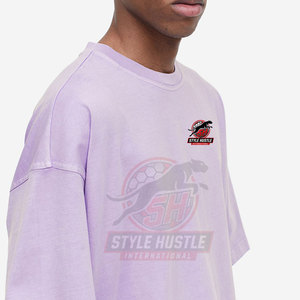 Camisetas de hombre con diseño moderno, 100% algodón, lavado ácido, color sólido, talla adulta, corte holgado, estampadas, para hombre. - Product Image 6